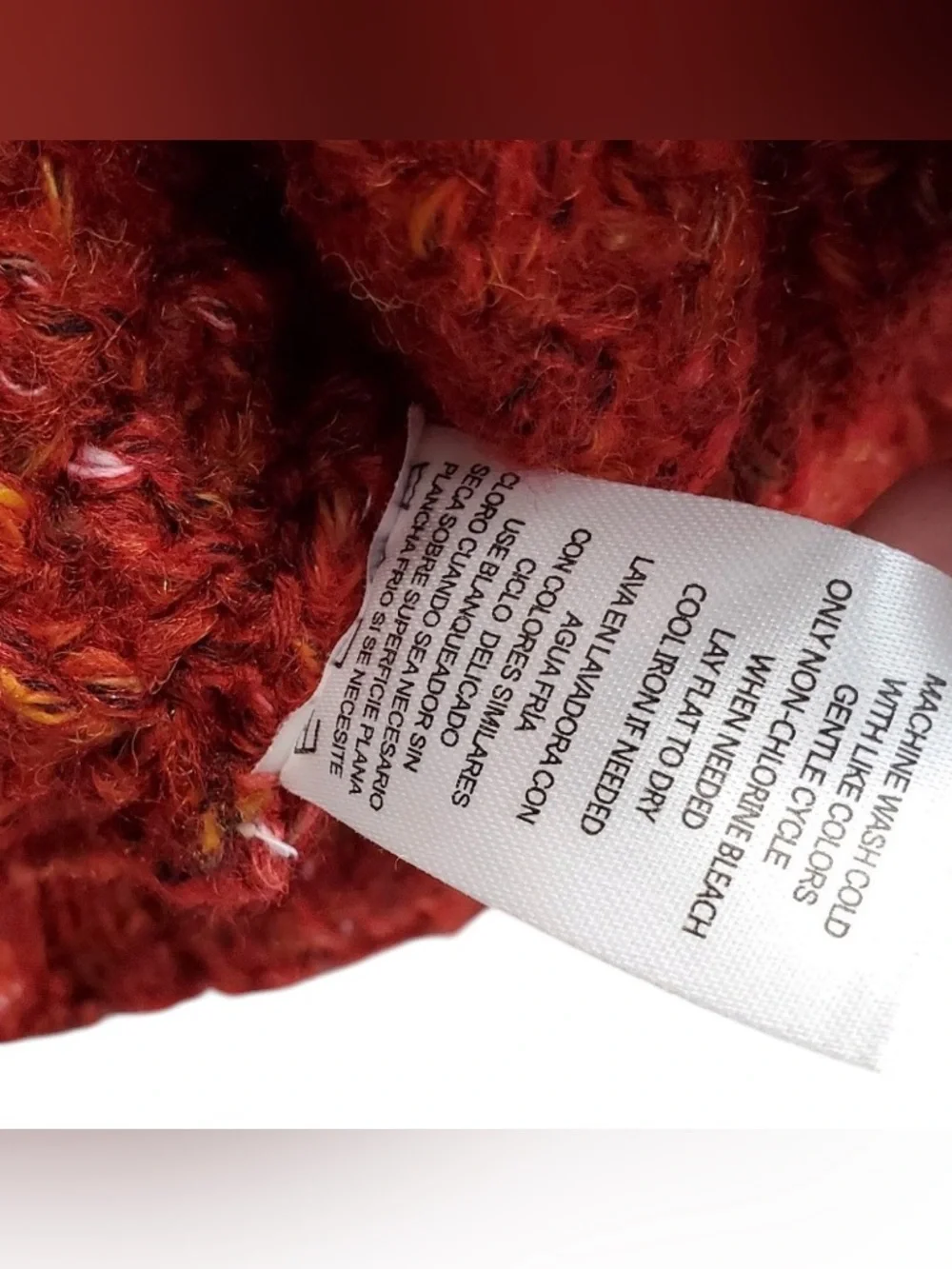 Adrienne Vittadini Sweater Red Cable Knit‎ Raglan Sleeve V-Neck Pullover Large
